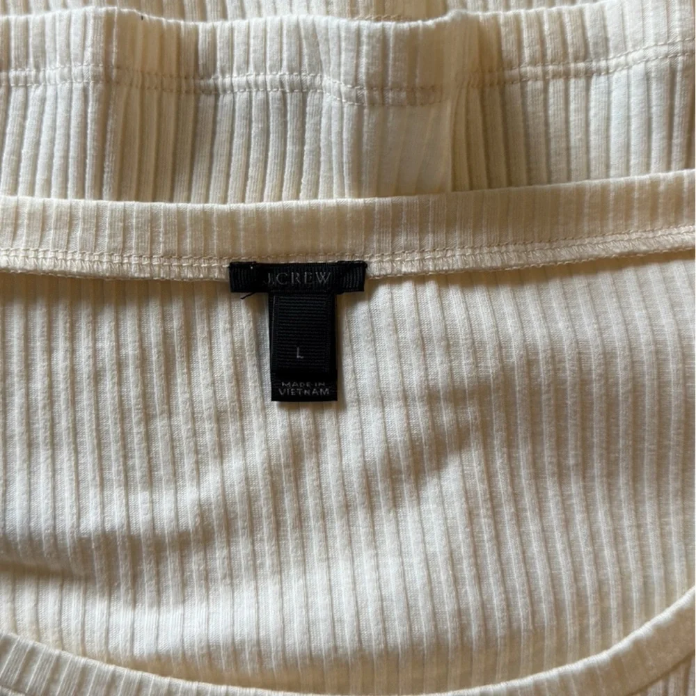 J.Crew Ribbed Knit Flare‎ Sleeve Top in Cream